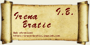 Irena Bratić vizit kartica